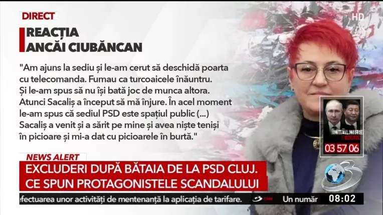 Cele doua femei care s-au batut in sediul PSD din Cluj-Napoca au fost excluse din partid