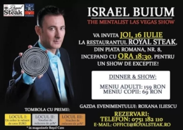 Faimosul mentalist Israel Buium aduce show-ul din Las Vegas in Bucuresti!