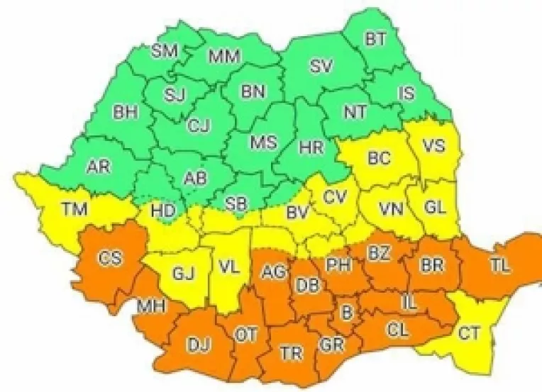 Iarna nu vrea sa plece din sudul Romaniei: AVERTIZARE METEOROLOGICA: COD GALBEN URMAT DE COD PORTOCALIU