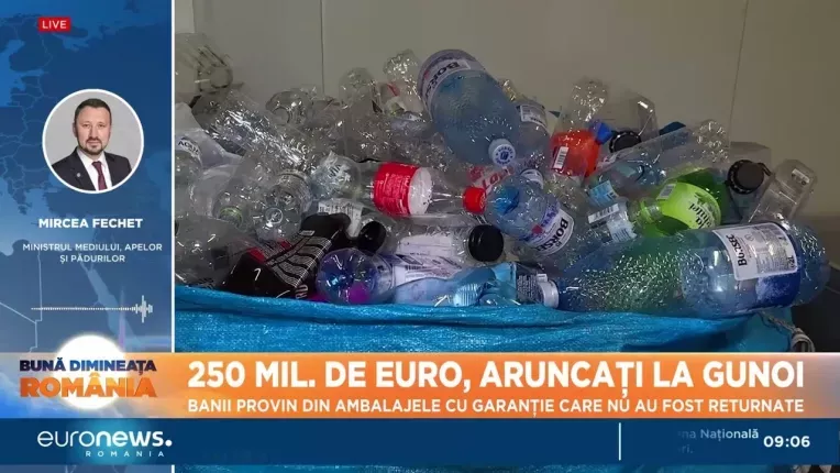 Ministrul Mediului a spus ca sistemul de garantie-returnare nu si-a propus niciodata sa atinga 100%